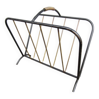 Steel and brass magazine rack