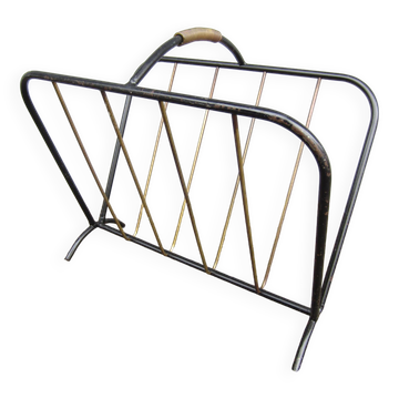 Steel and brass magazine rack