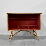 Bamboo bar set and 2 stools