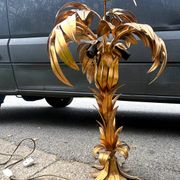 Hans Kögl Lampadaire ou lampe de table Palmier Métal Doré