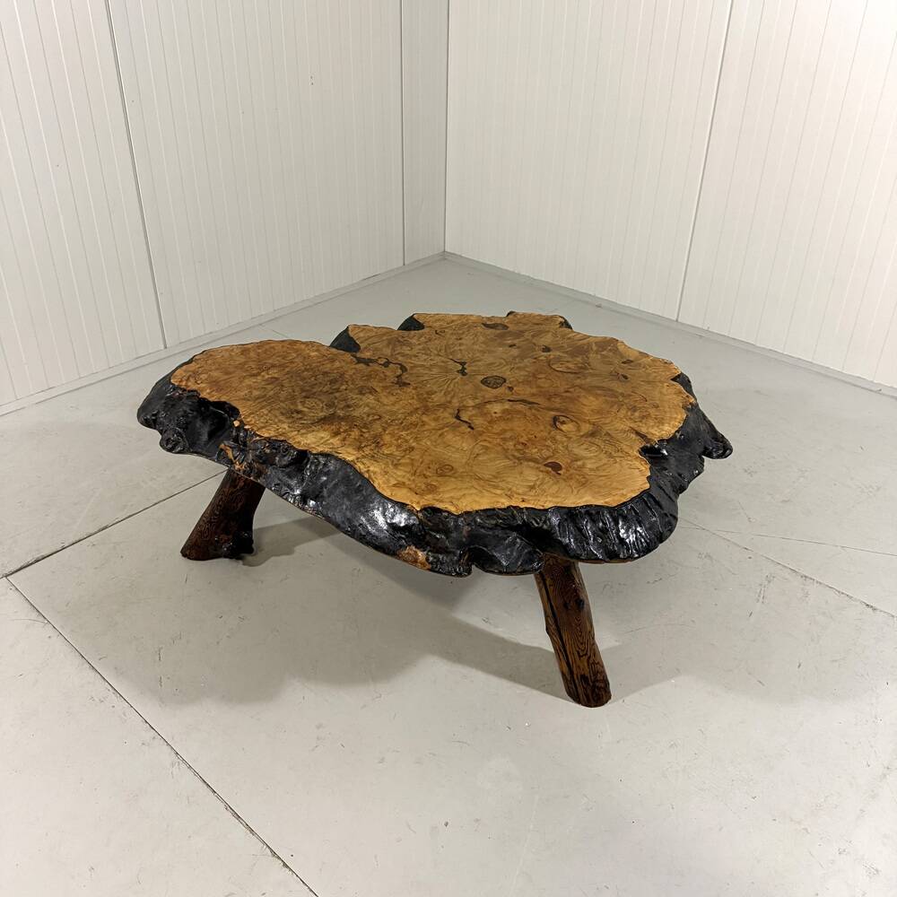 Large tree trunk coffee table by Frank Armich Canada