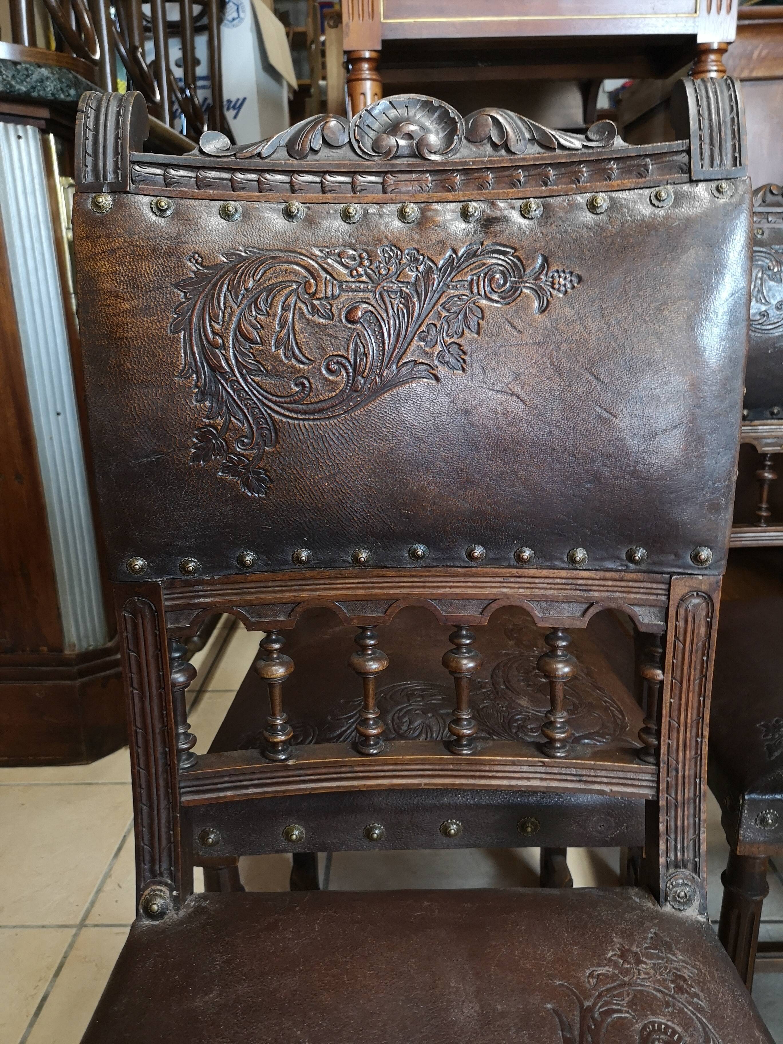 Lot of 6 chairs Henri II