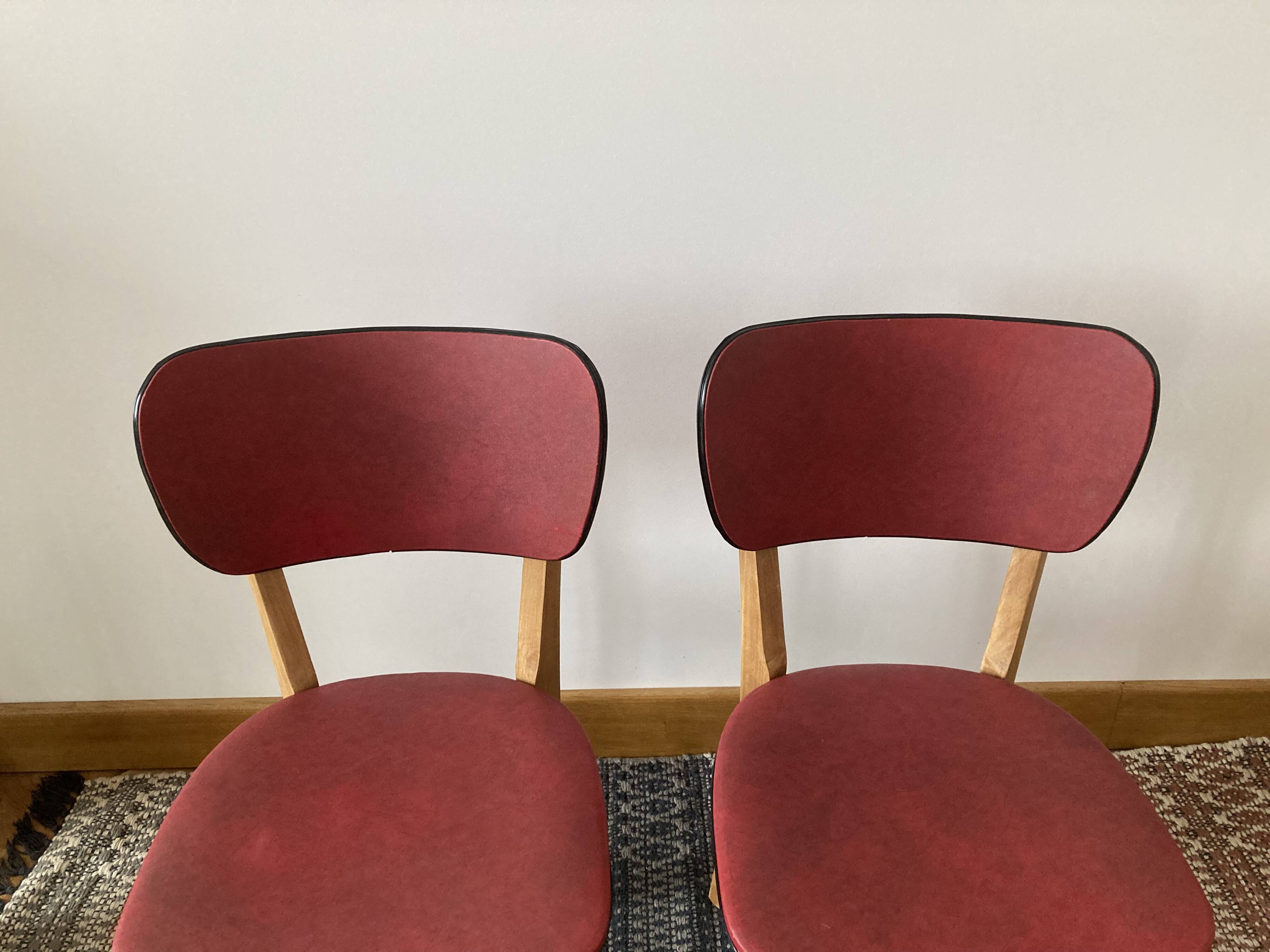 Pair of red skai chairs