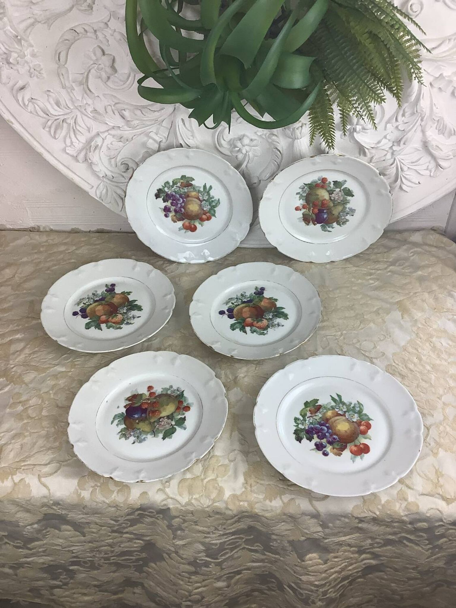 6 Assiettes à dessert Porcelaine Limoges
