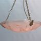 French Art Deco Glass Pendant Light with Chain Suspension, Degue, 1920s - 1930s
