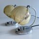 Pair of art deco lamps, chrome glass