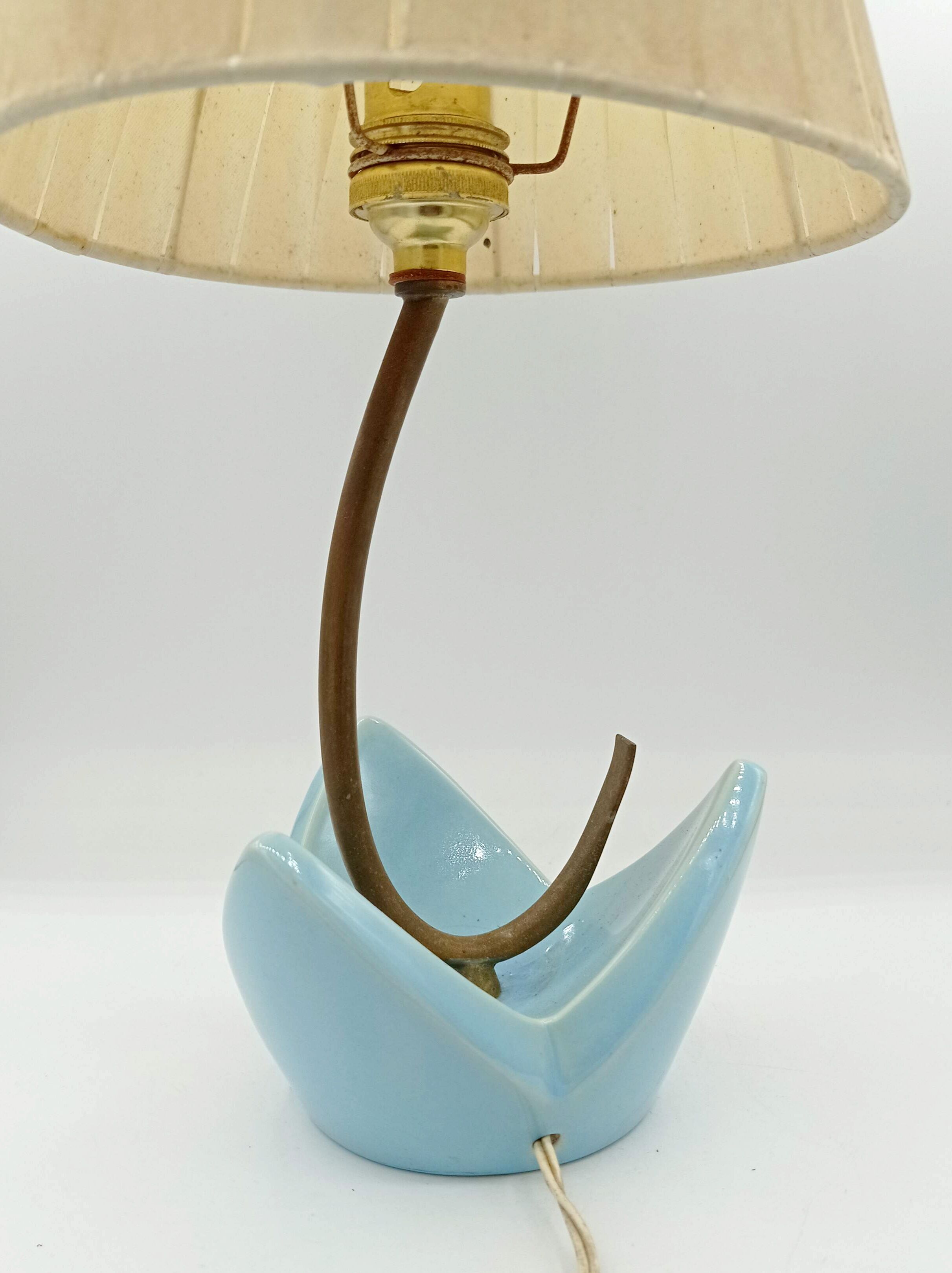 Ceramic lamp and brass circa 1955