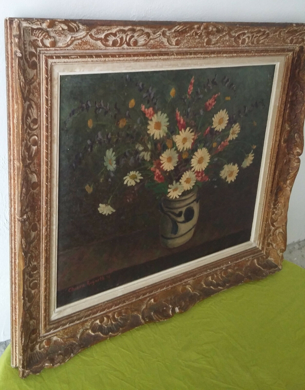 Oil on panel signed 79 cm x 69 cm