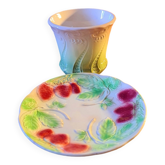 Barbotine De Bruyn Set Cachepot + Plate