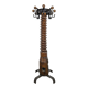 Oak and hammered iron press screw coat rack