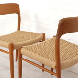 2 dining chairs model 75 by Niels Otto Moller 50/60