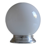 Art Deco table lamp with white opaline glass globe