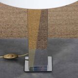 Grande lampe à poser en métal argenté et doré, 1980