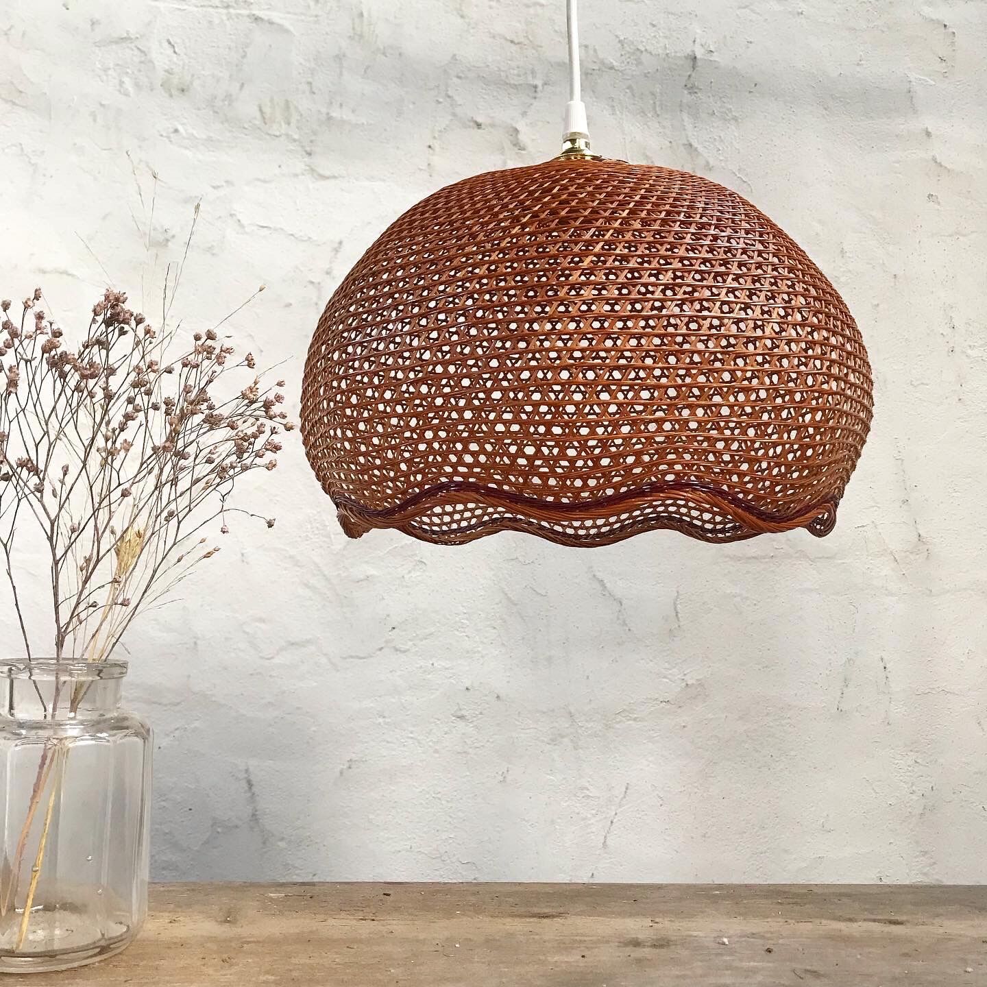 Vintage wicker pendant lamp