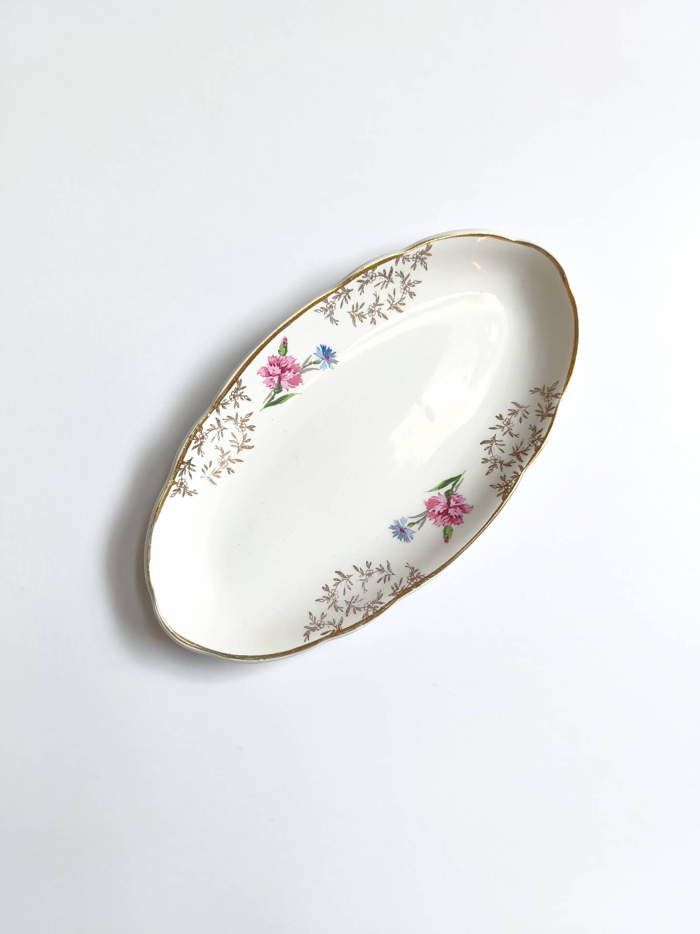 Lot de 2 raviers Sarreguemines modèle Béarn fleurs roses et bleues