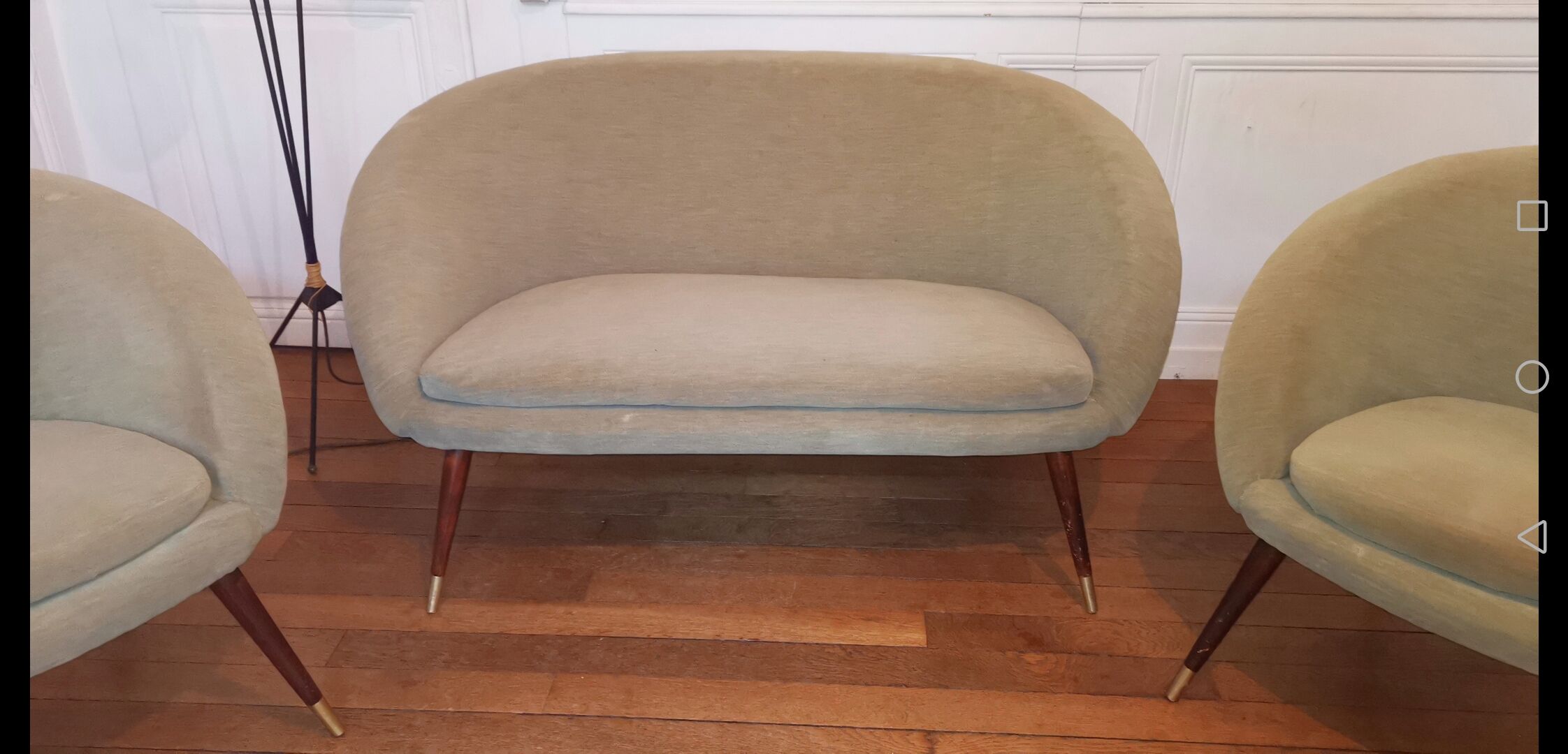 Sofa sofa shell round 2 places grey