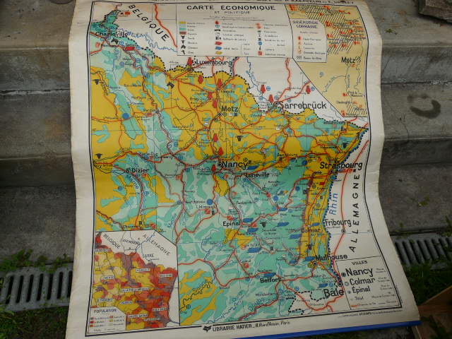 School poster Hatier north region east economic and physical map