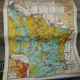 School poster Hatier north region east economic and physical map