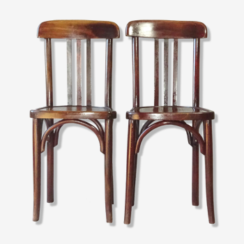 2 chaises bistrot modèle de Baumann produit par Mahieu, , vers 1930