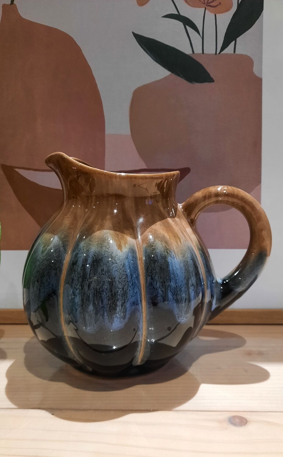 Vintage melon shaped pitcher