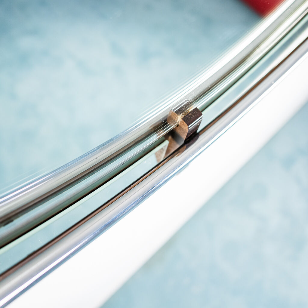 Miroir rond en bois design années 70 vintage - 96cm