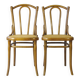 2 Thonet No. 56 chairs from 1900, caned, blond walnut stain