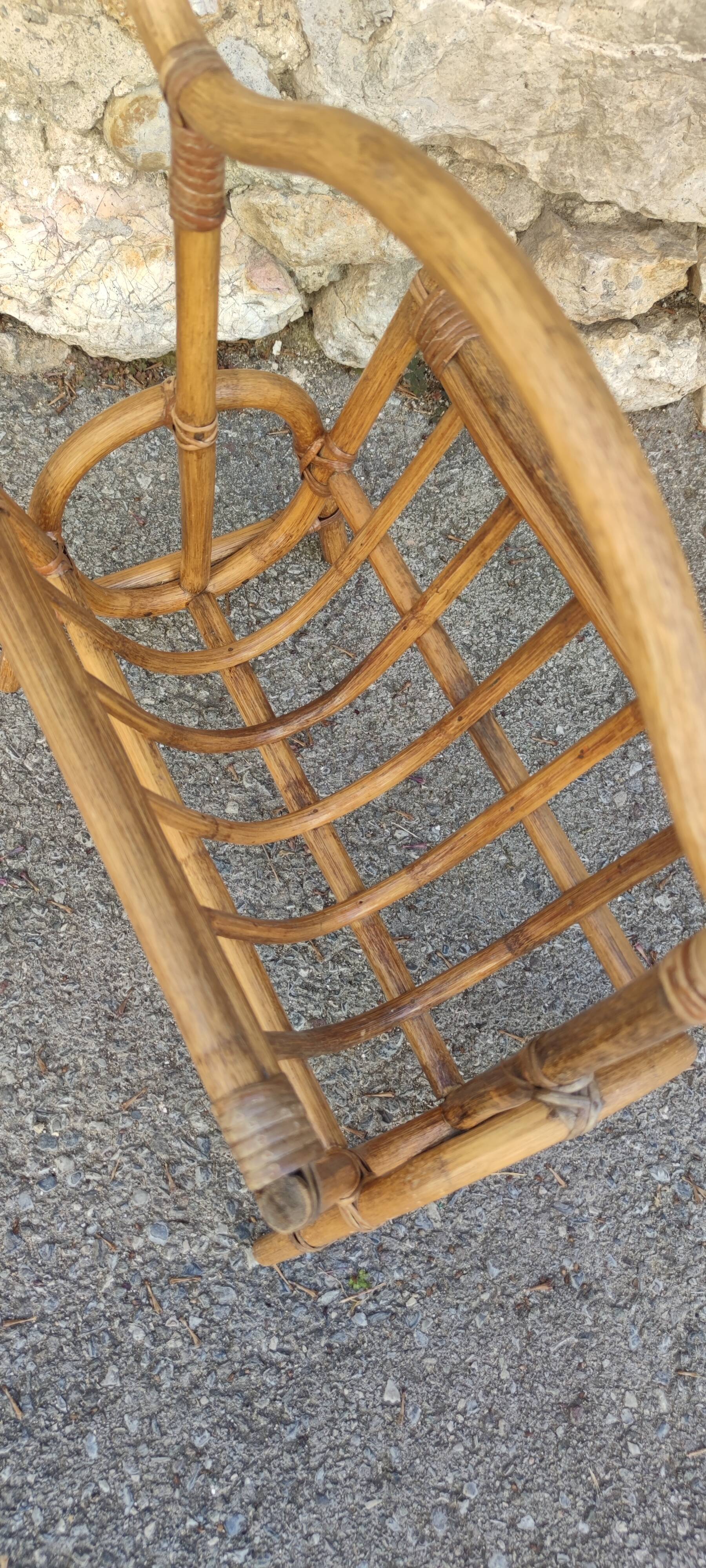 Rattan magazine holder
