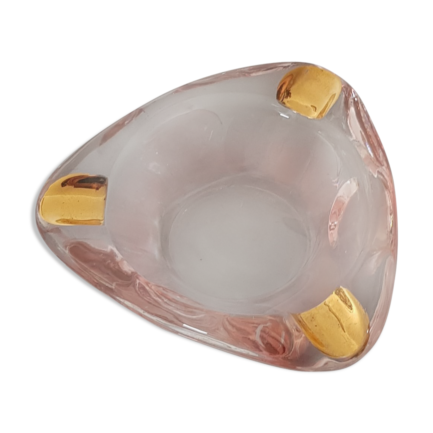 Pink and gold ashtray