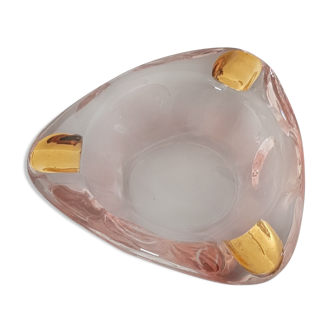 Pink and gold ashtray