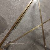 Rolling coffee table in vintage gilded bronze