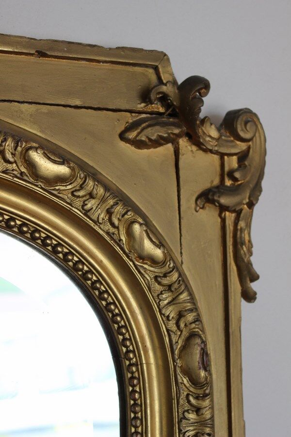 Mirror of gilded wood fireplace 125x190cm