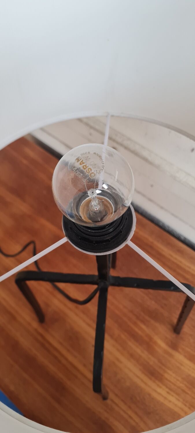 Brutalist wrought iron lamp