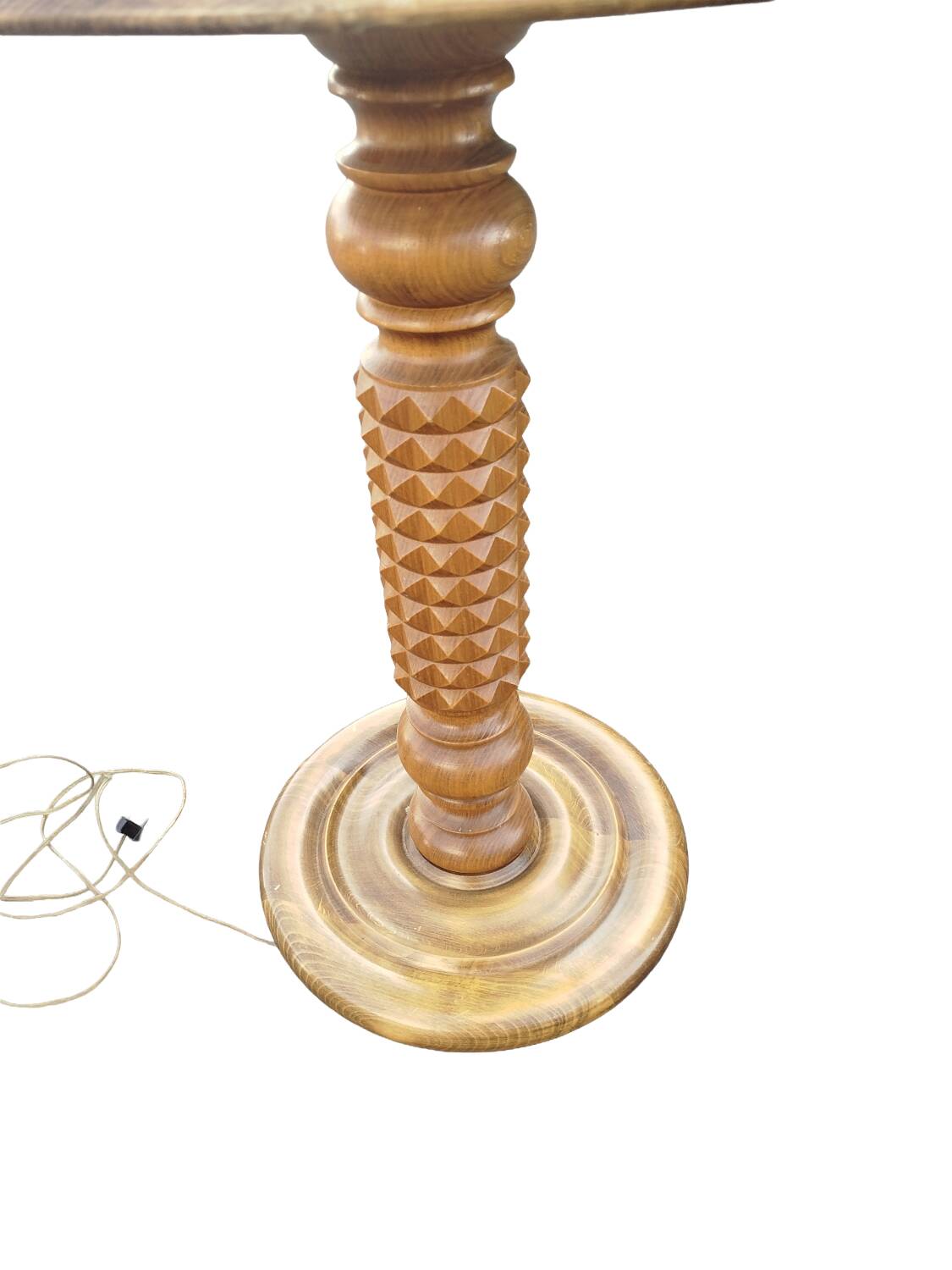 Lamp base in elm attributed to Chales Dudouyt, 1940s.