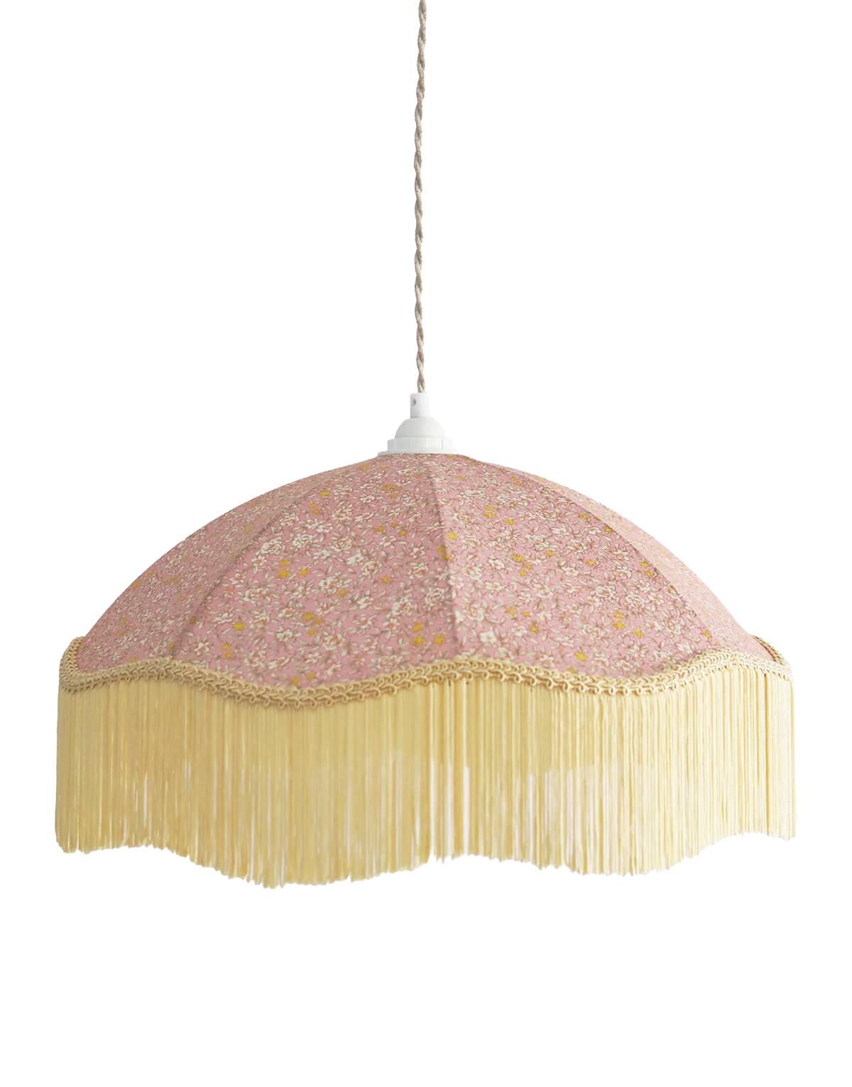 Suspension vintage parapluie imprimée avec franges D45 cm
