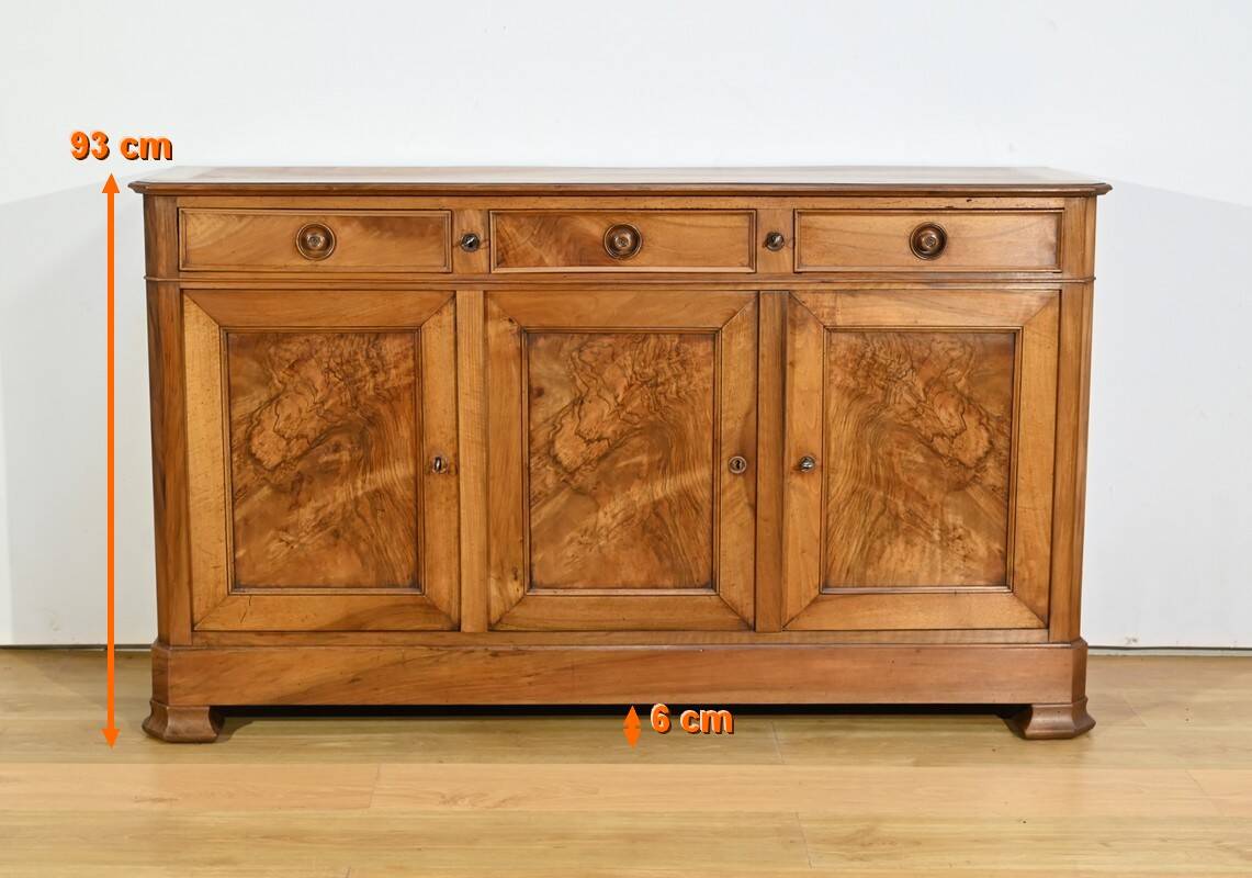 3-door walnut sideboard, late 19th century