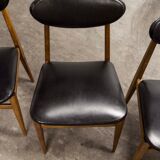 6 Teak chairs with oval back