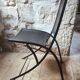 Chaise en cuir et fer forgé