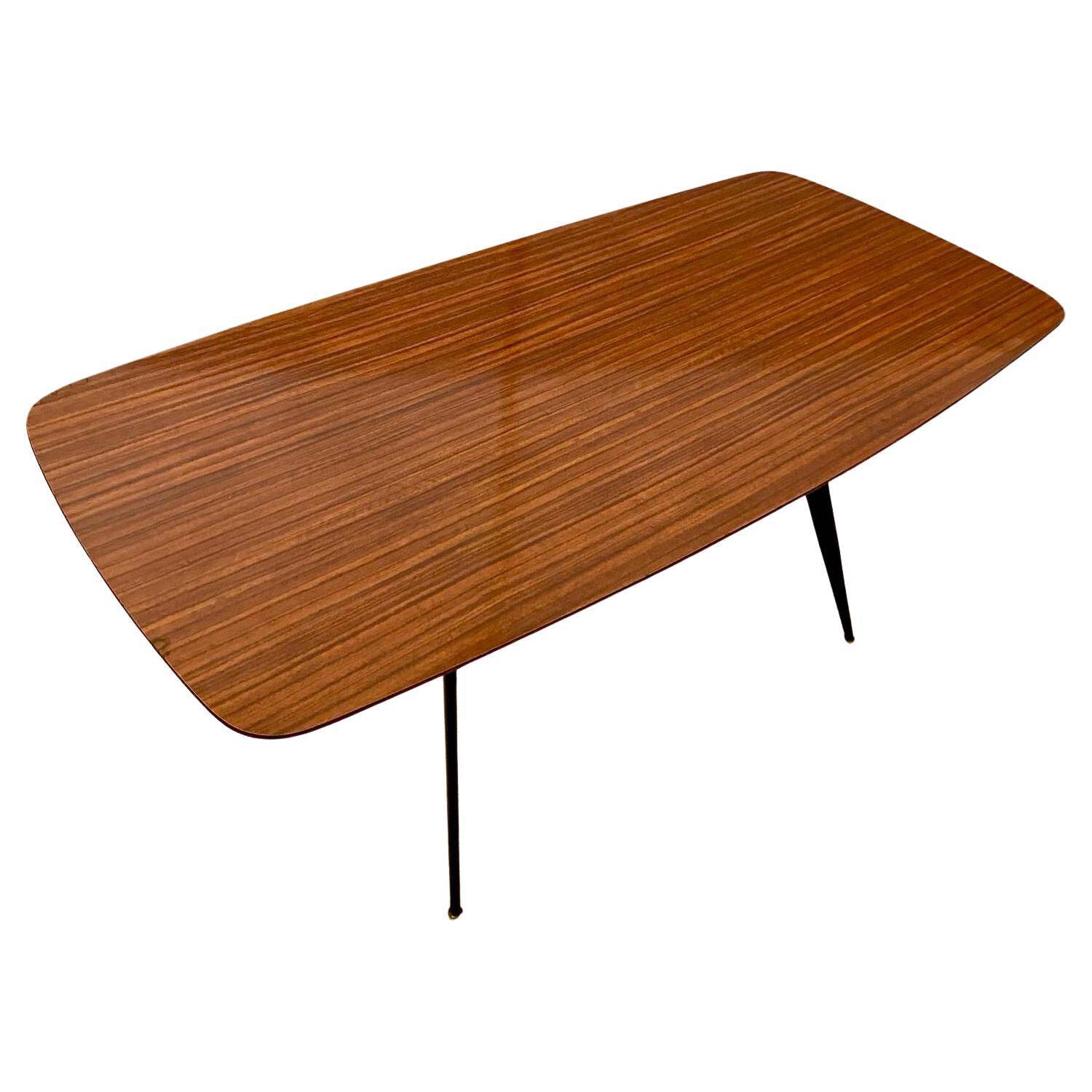 Midcentury modern six seats dining table, Italy 1960 's