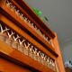 Wooden and rattan dresser
