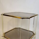 Coffee table 70s plexiglas / smoked glass