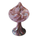 Volubilis vase in Murano glass. Pink speckled background. Height 21 cm.