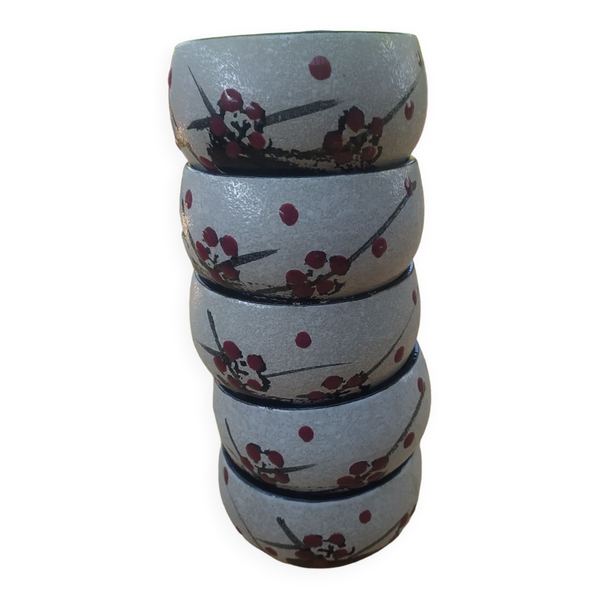Lot de cinq tasses à thé japonais vintage