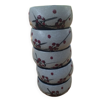 Lot de cinq tasses à thé japonais vintage