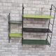 Scandinavian apple green and English green shelf h70x70x23cm