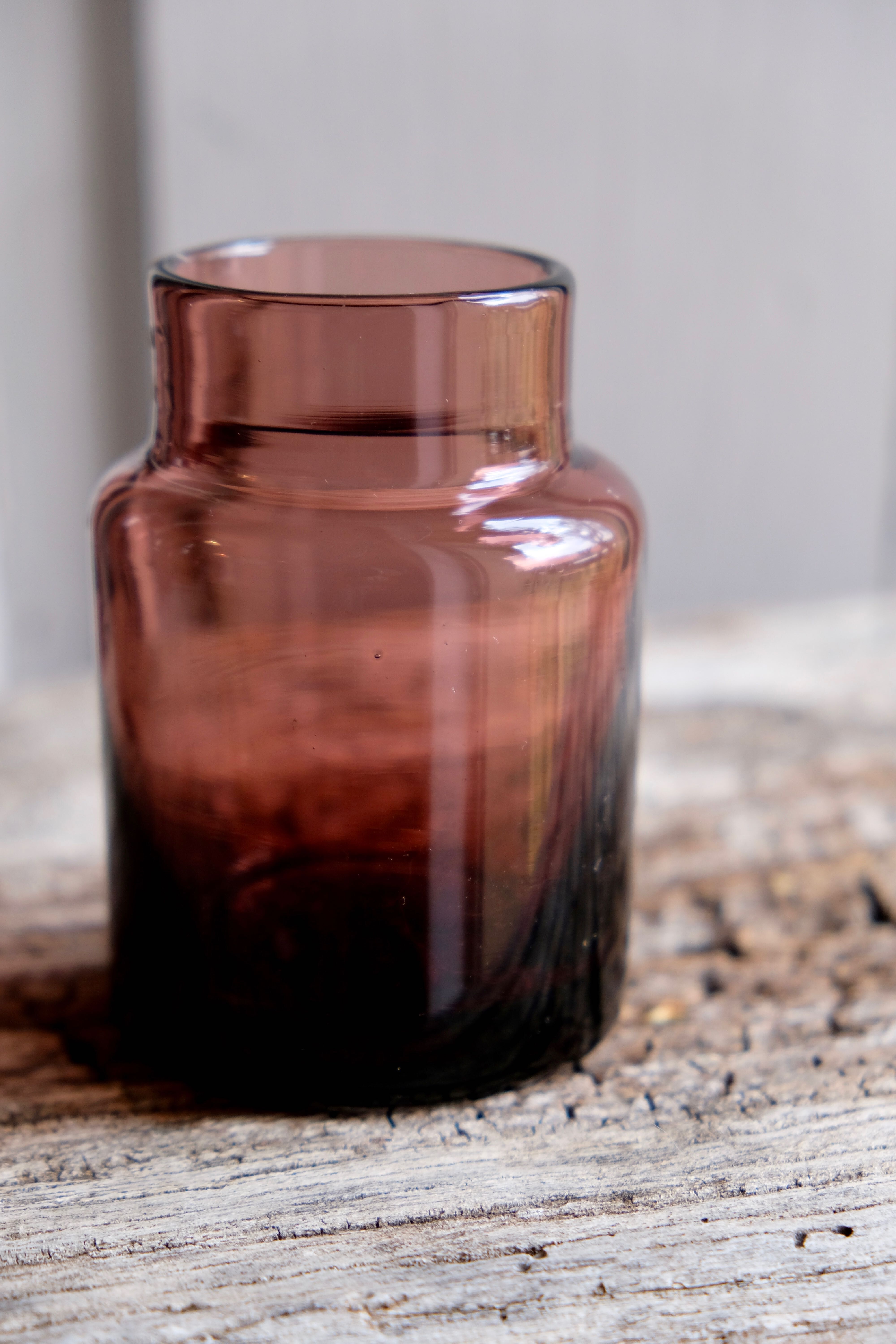 Set 5 vases in blown glass art glass ALLEX, Drôme