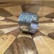Silver metal napkin ring with the letter J