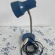 Vintage blue desk lamp, 1970s, flexible chrome metal