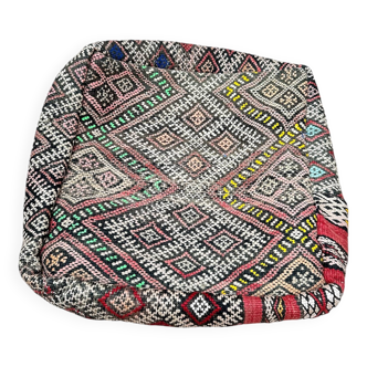 Pouf kilim marocain 24 x 24 pouces - livraison gratuite - pouf kilim berbère vintage - pouf marocain