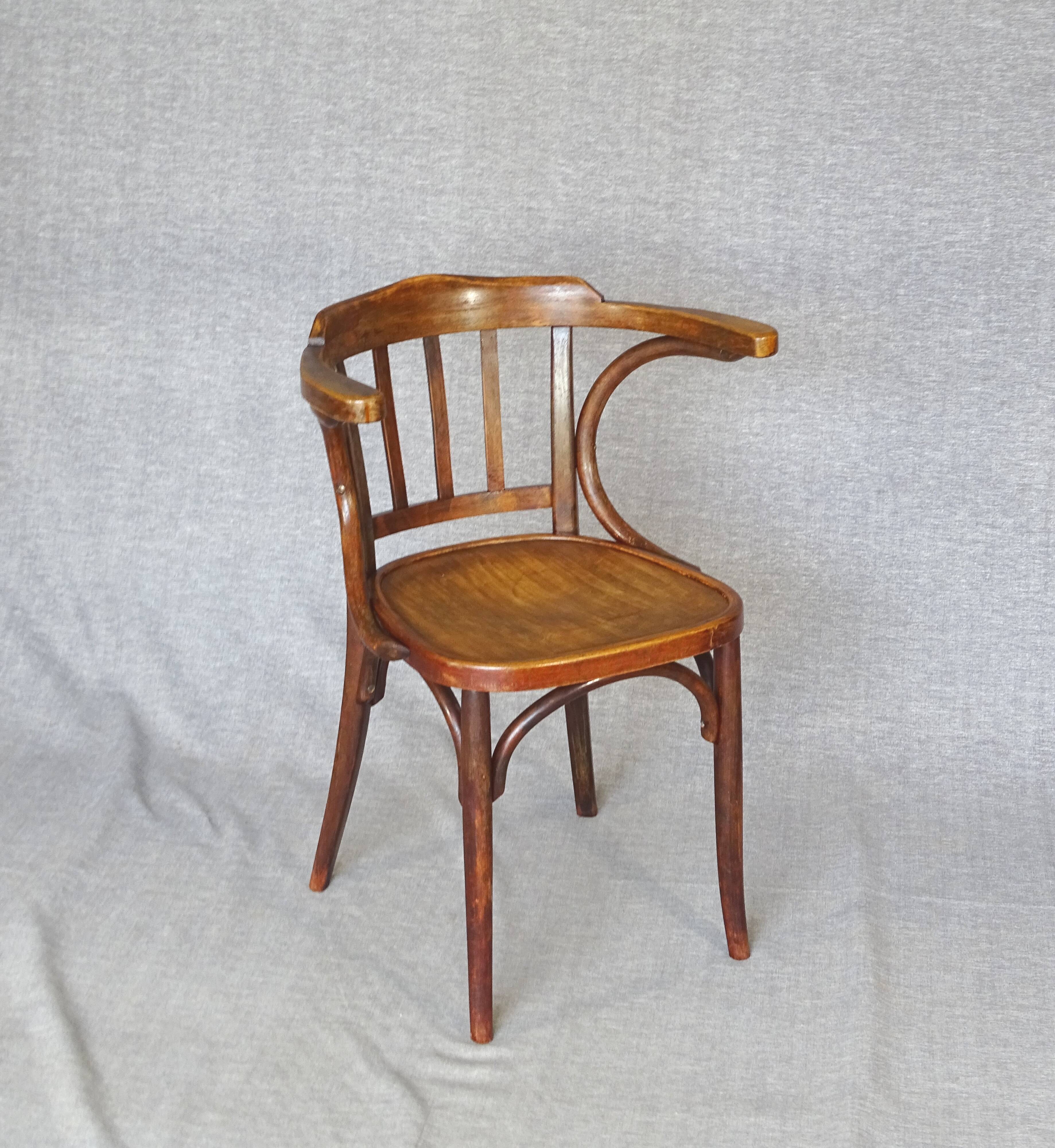 Baumann 1935/39 bistro armchair known as "office" armchair, original condition,