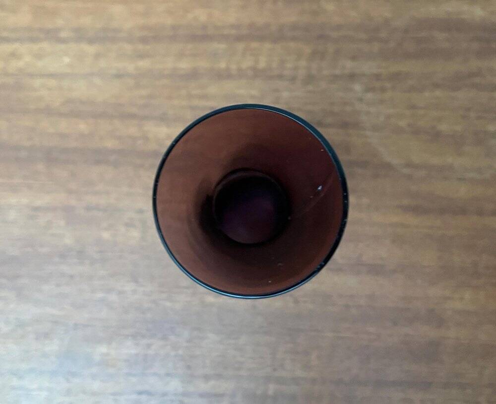 German mid-century diabolo glass vase from the 1960s.